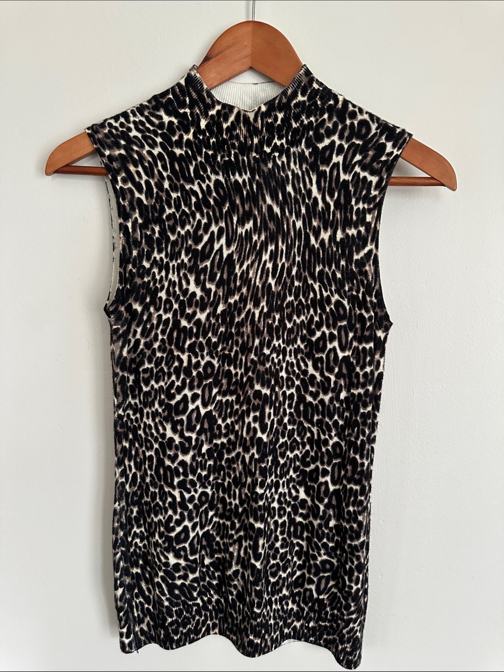 NWT Cable & Gauge Leopard Print Sleeveless Tank Top - Brown/Black